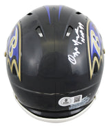 Ravens Ozzie Newsome "HOF 99" Authentic Signed Speed Mini Helmet BAS Witnessed