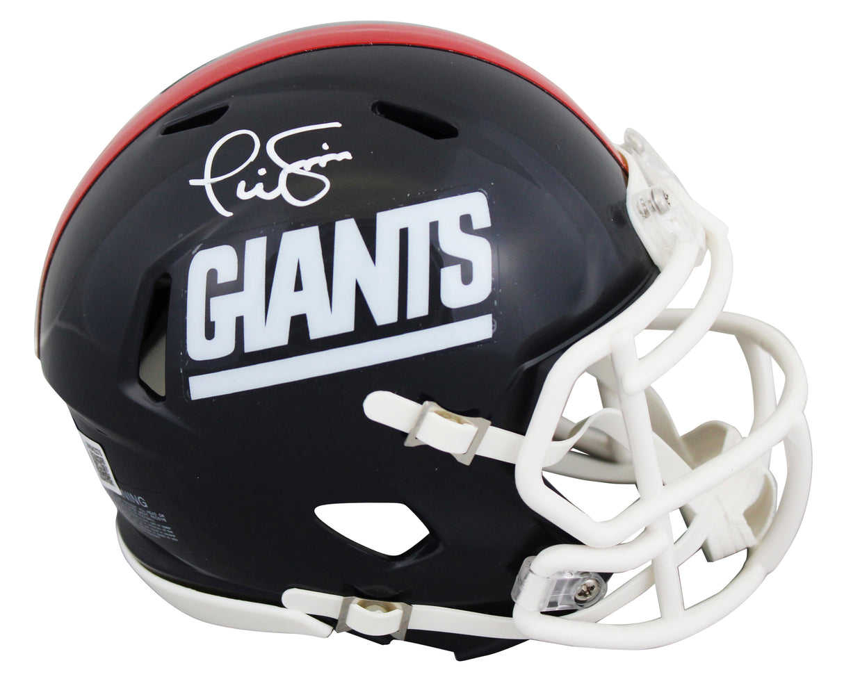 Giants Phil Simms Authentic Signed 1981-99 TB Speed Mini Helmet BAS Witnessed