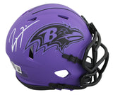 Ravens Ray Lewis Authentic Signed Rave Speed Mini Helmet W/ Case BAS Witnessed