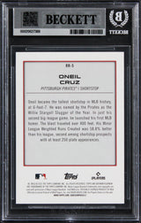 Pirates Oneil Cruz Signed 2022 Bowman #RR5 Rookie Card Auto GM 10! BAS Slabbed