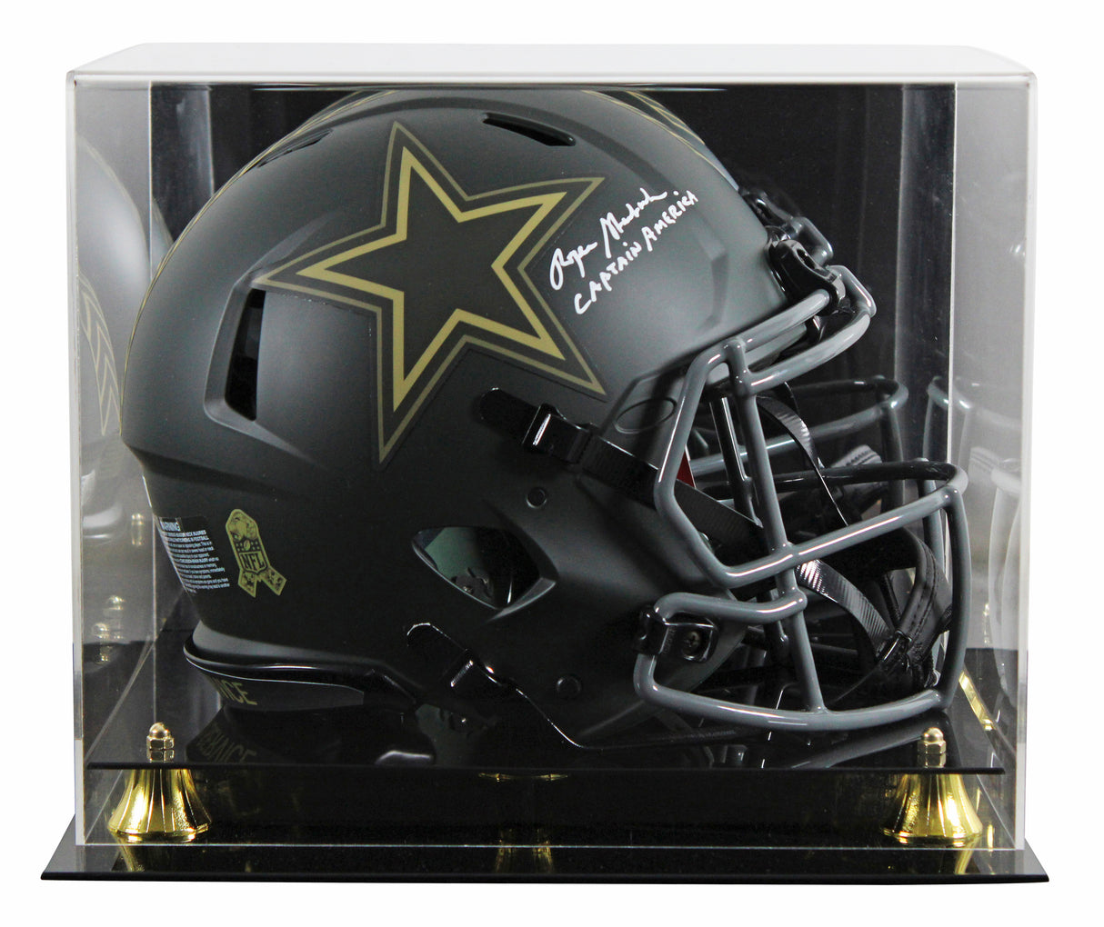 Roger Staubach "Capt America" Signed STS IV F/S Speed Proline Helmet W/ Case BAS