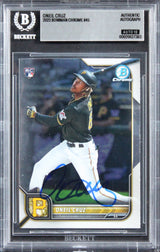 Pirates Oneil Cruz Signed 2022 Bowman Chrome #45 Rookie Card Auto 10! BAS Slab