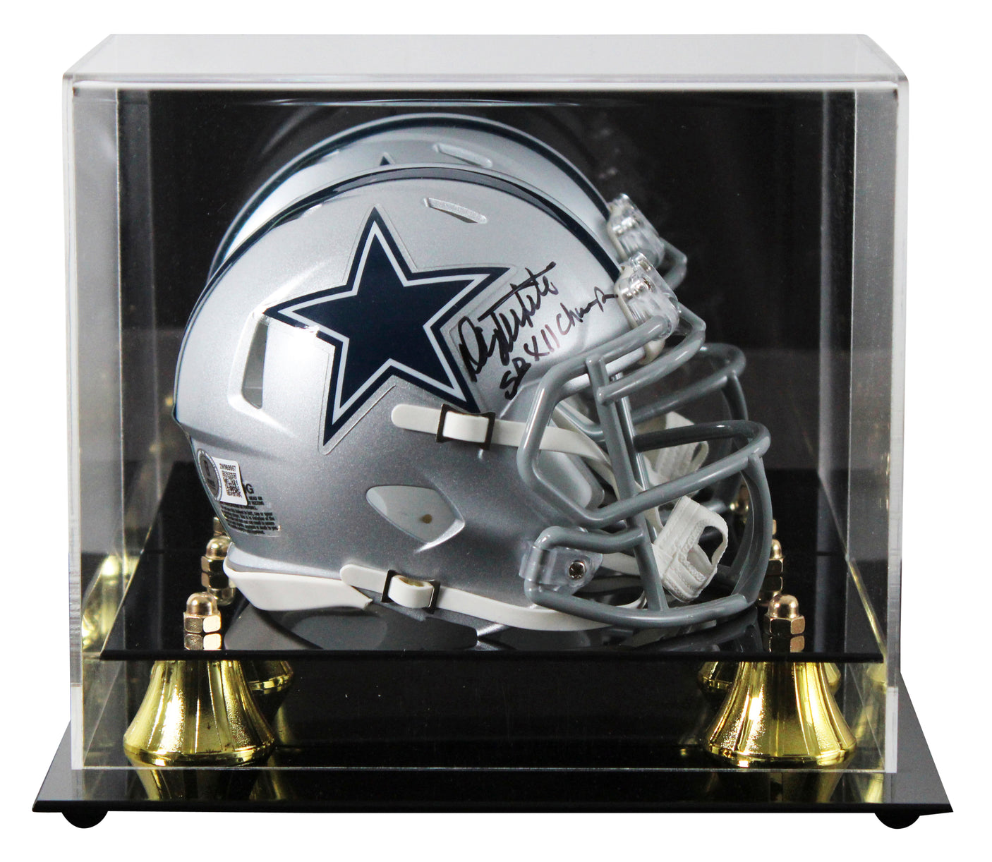 Cowboys Danny White "SB XII Champs" Signed Speed Mini Helmet w/ Case BAS Witness