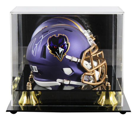 Ravens Ray Lewis Signed Alt 2024 On Field Speed Mini Helmet W/ Case BAS Witness