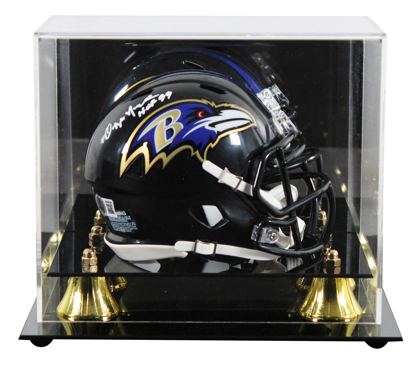 Ravens Ozzie Newsome "HOF 99" Signed Speed Mini Helmet W/ Case BAS Witnessed