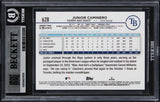 Rays Junior Caminero Signed 2024 Topps #628 Rookie Card Auto GM 10! BAS Slabbed