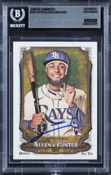 Rays Junior Caminero Signed 2024 Topps A&G #92 Rookie Card Auto 10! BAS Slabbed