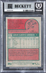 Rays Junior Caminero Signed 2024 Topps Heritage #267 RC Card Auto 10! BAS Slab