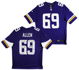 Vikings Jared Allen "6x Insc" Signed Purple Nike Limited Jersey BAS Witnessed