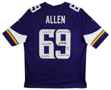 Vikings Jared Allen "6x Insc" Signed Purple Nike Limited Jersey BAS Witnessed