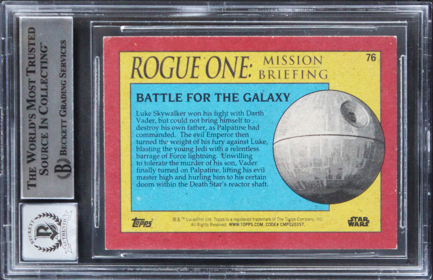 Star Wars Huston, Owyeung & Bailey Signed 2016 RO MB #76 Card Auto 10! BAS Slab