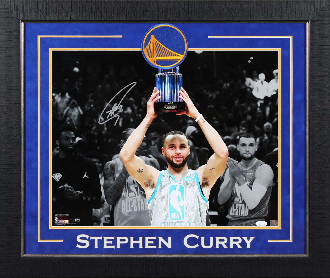 Warriors Stephen Curry Signed 16x20 Framed 2022 ASG Spotlight Photo JSA