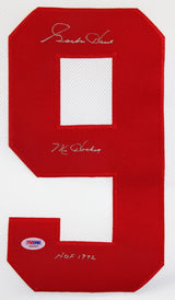 Red Wings Gordie Howe "2x Insc" Signed White Pro Player Jersey PSA/DNA #S32467