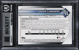 Rays Junior Caminero Signed 2025 Bowman Chrome #13 Card Auto GM 10! BAS Slabbed