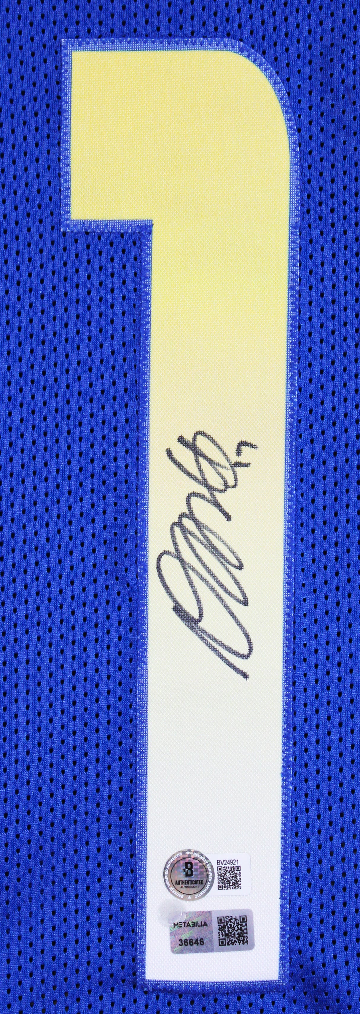 Davante Adams Authentic Signed Blue Pro Style Framed Jersey Autographed BAS 2