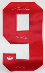 Red Wings Gordie Howe "Mr. Hockey, HOF" Signed White Starter Jersey PSA #T50043