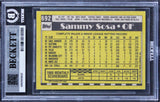 Cubs Sammy Sosa Signed 1990 Topps #692 Card Auto Grade Gem Mint 10! BAS Slabbed