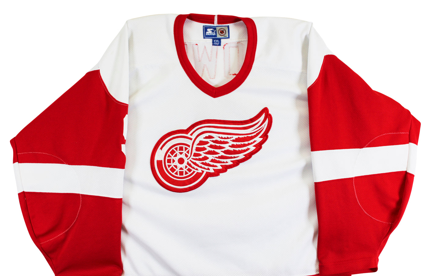 Red Wings Gordie Howe "Mr. Hockey, HOF" Signed White Starter Jersey PSA #T50043