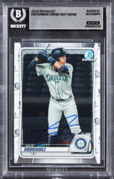 Mariners Julio Rodriguez Signed 2020 Bowman Chrome #BD188 Card Auto 10! BAS Slab
