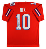 Bo Nix Authentic Signed Orange Throwback Pro Style Jersey BAS Witnessed
