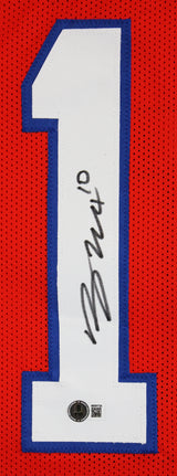Bo Nix Authentic Signed Orange Throwback Pro Style Jersey BAS Witnessed