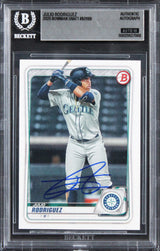 Mariners Julio Rodriguez Signed 2020 Bowman Draft #BD188 Card Auto 10! BAS Slab