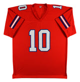 Bo Nix Authentic Signed Orange Throwback Pro Style Jersey BAS Witnessed