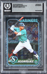 Mariners Julio Rodriguez Signed 2024 Topps Factory Set #44 Card Auto 10 BAS Slab
