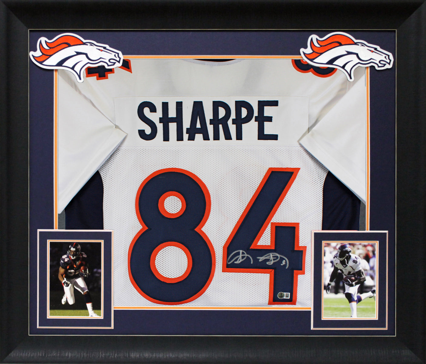 Shannon Sharpe Authentic Signed White Pro Style Framed Jersey BAS Witnessed