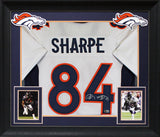 Shannon Sharpe Authentic Signed White Pro Style Framed Jersey BAS Witnessed