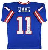 Giants Phil Simms "SB XXI MVP" Signed Blue Mitchell & Ness Jersey BAS Witnessed