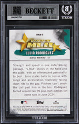 Mariners Julio Rodriguez Signed 2025 Topps #SMLB5 Card Auto GM 10! BAS Slabbed