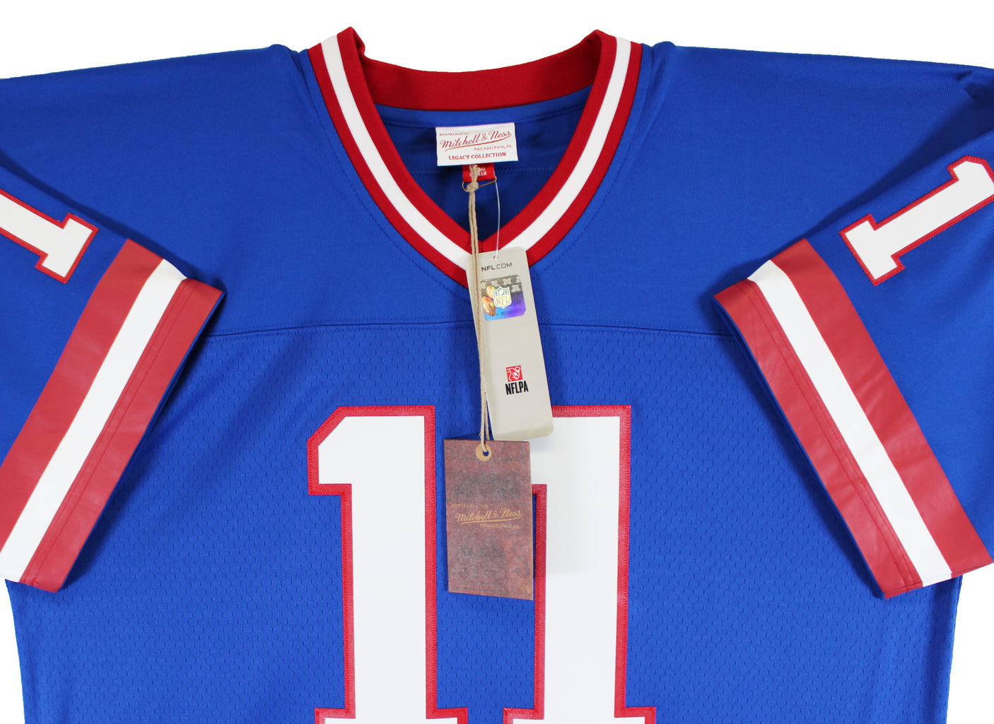 Giants Phil Simms "SB XXI MVP" Signed Blue Mitchell & Ness Jersey BAS Witnessed