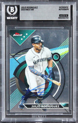 Mariners Julio Rodriguez Signed 2023 Topps Finest #91 Card Auto 10! BAS Slabbed
