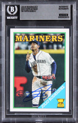 Mariners Julio Rodriguez Signed 2023 Topps '88 #2T8832 Card Auto 10! BAS Slabbed