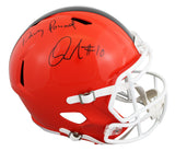 Browns Quinshon Judkins "Dawg Pound" Signed Full Size Speed Rep Helmet BAS Wit