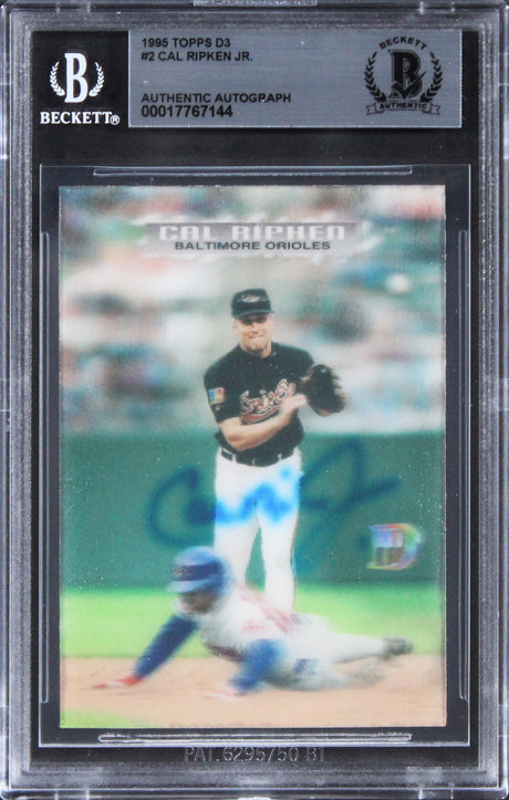 Orioles Cal Ripken Jr. Authentic Signed 1995 Topps D3 #2 Card BAS Slabbed