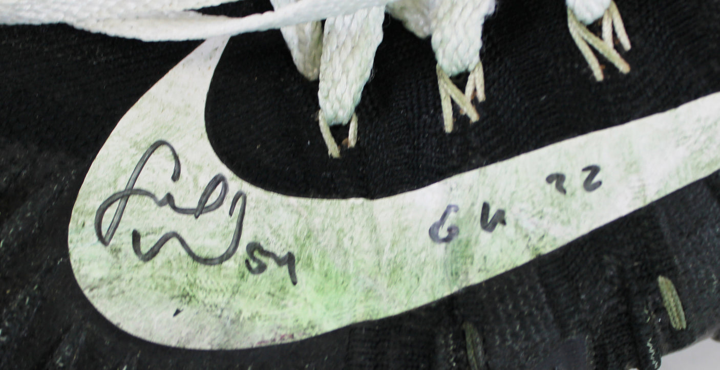 49ers Fred Warner "GU 22" Signed Game Worn Size 12 Nike Alpha Menace Cleats BAS