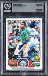 Mariners Julio Rodriguez Signed 2023 Topps Holiday #H26 Card Auto 10! BAS Slab