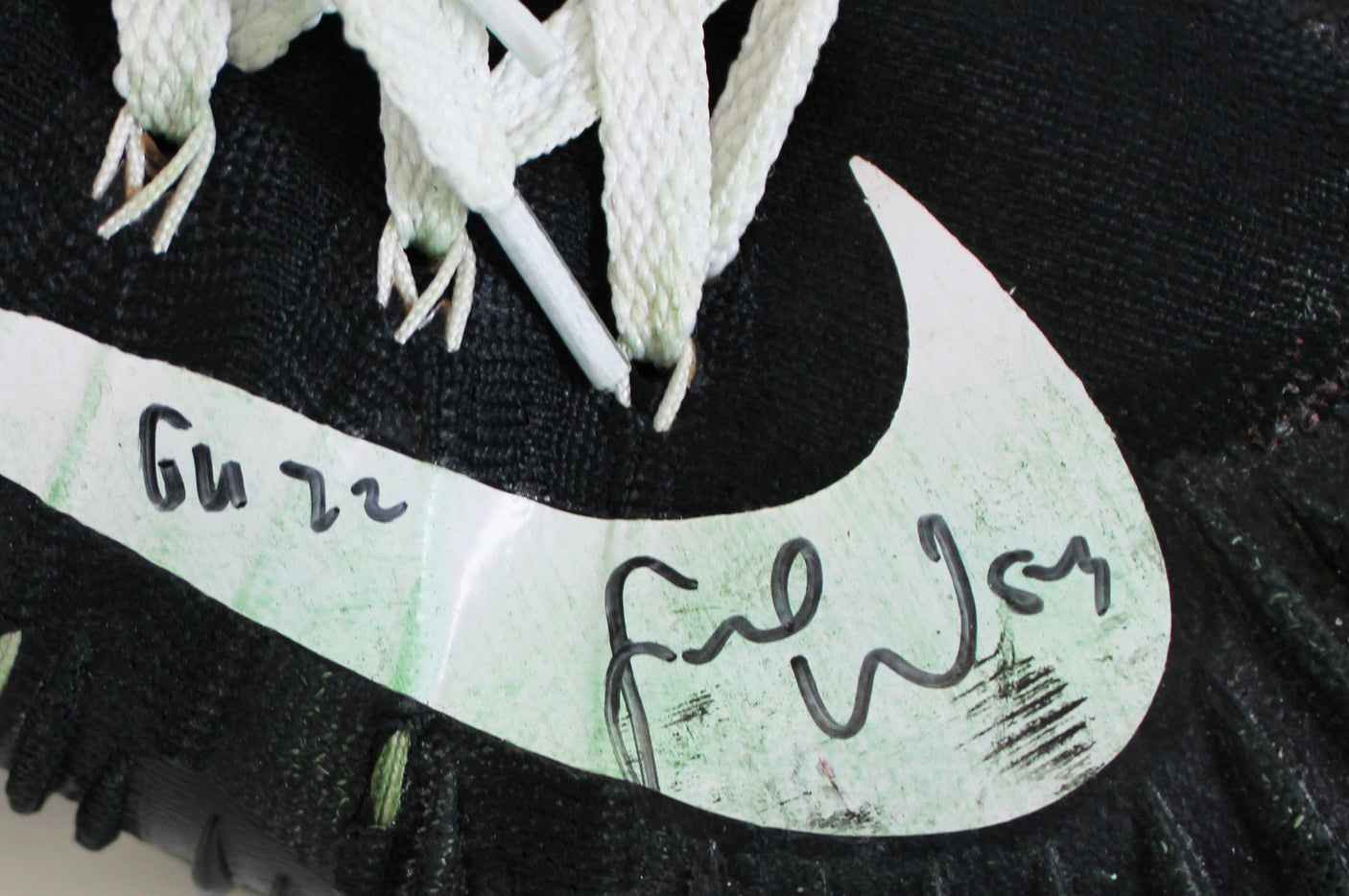 49ers Fred Warner "GU 22" Signed Game Worn Size 12 Nike Alpha Menace Cleats BAS