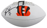 Bengals Boomer Esiason Signed Franklin White Panel Logo Football BAS Witnessed