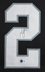 Ashton Jeanty Authentic Signed Black Pro Style Framed Jersey BAS Witnessed 2