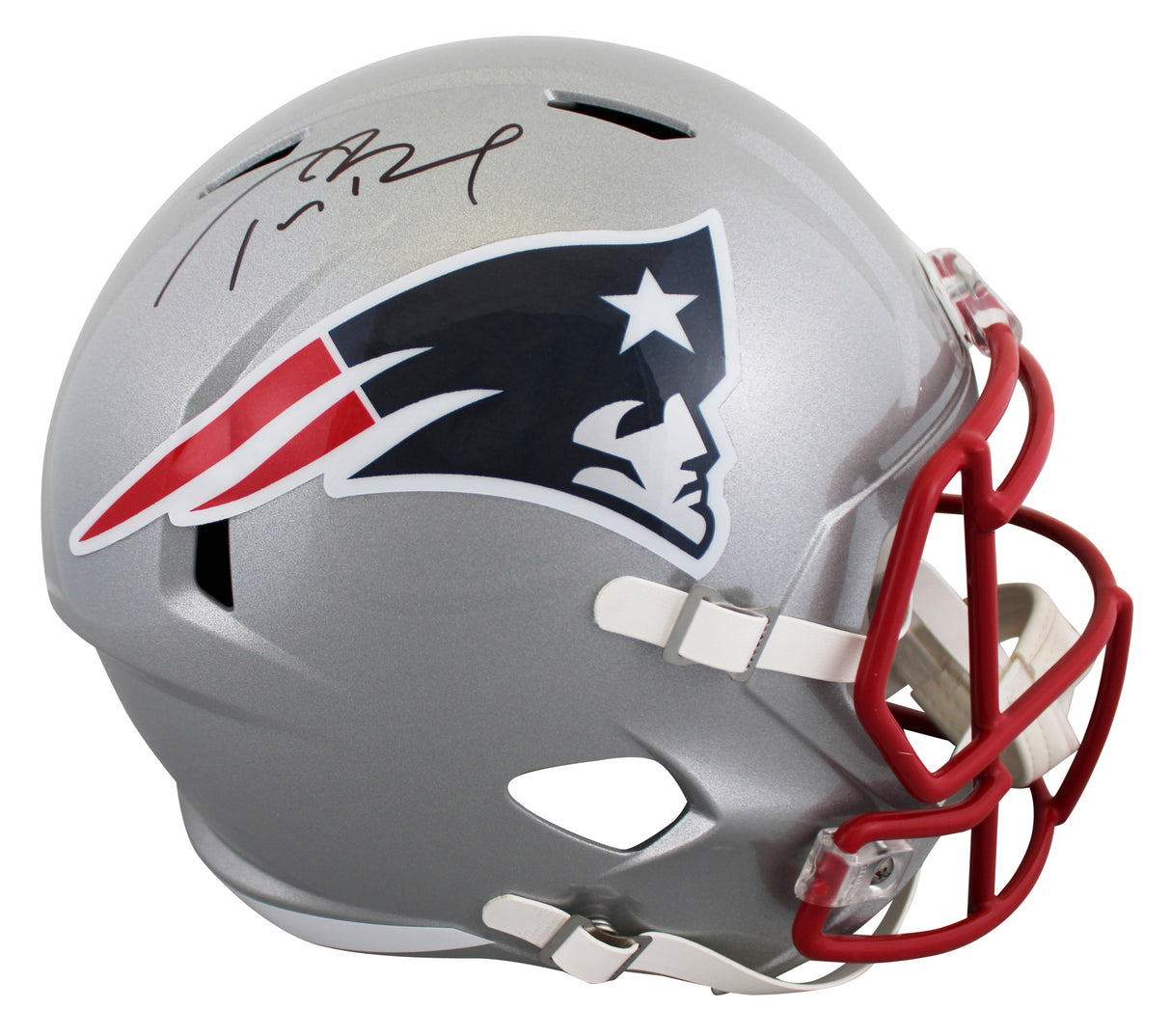 Patriots Tom Brady Authentic Signed Riddell Full Size Speed Rep Helmet Tri Star