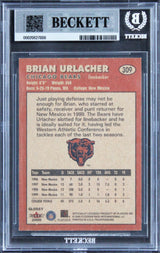 Brian Urlacher "HOF 18" Signed 2000 Fleer Glossy #309 RC Card Auto 10! BAS Slab