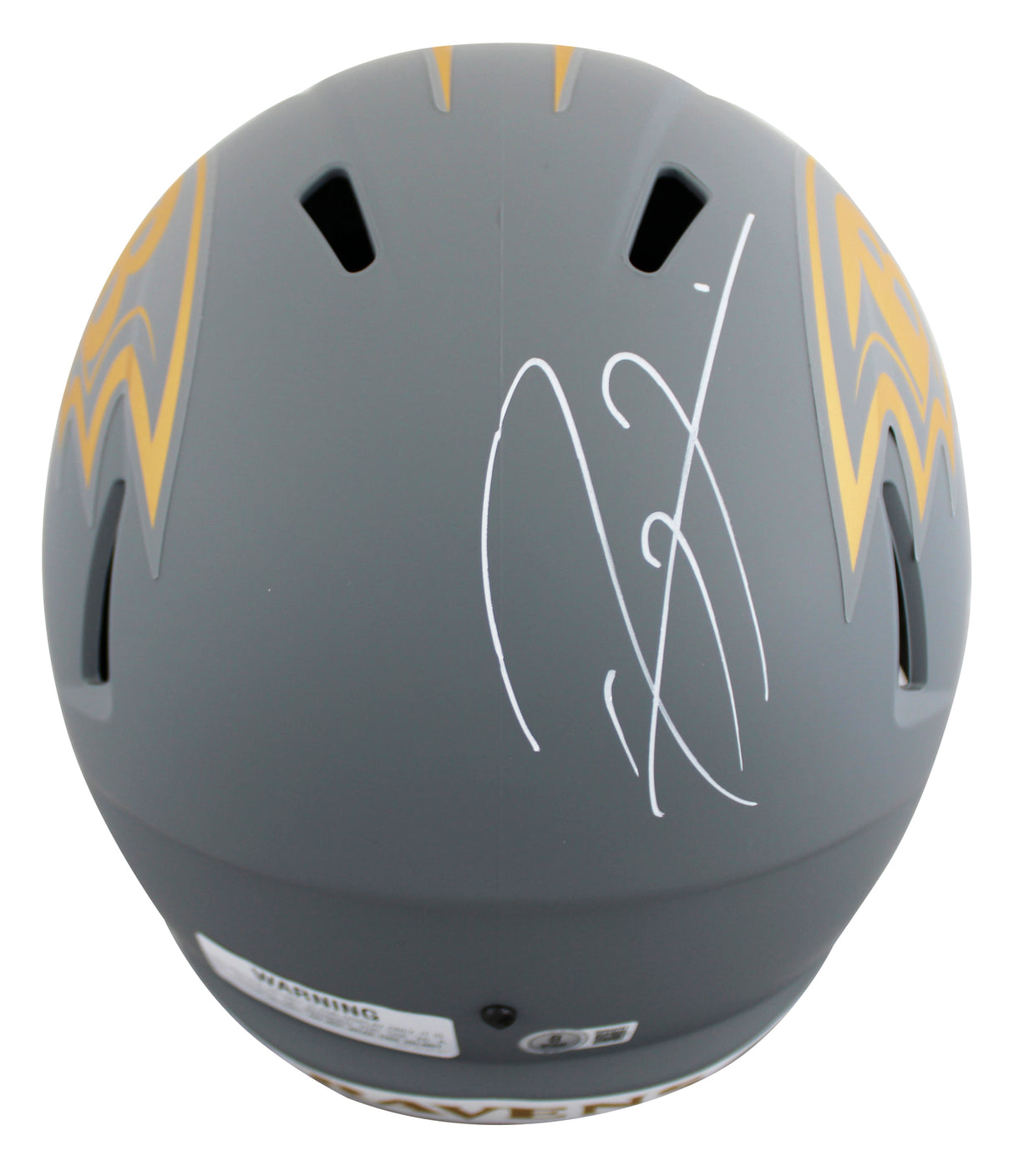 Ravens Ray Lewis Signed Slate Full Size Speed Rep Helmet W/ Case BAS Witnessed