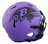 Ravens Ray Lewis Signed Rave Full Size Speed Rep Helmet W/ Case BAS Witnessed