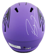 Ravens Ray Lewis Signed Rave Full Size Speed Rep Helmet W/ Case BAS Witnessed