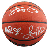 Magic Johnson, Larry Bird & Julius "Dr. J." Erving Signed Basketball W/ Case BAS