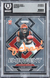 Ja'Marr Chase Signed 2021 Select Certified Rookies #12 RC Card Auto 10! BAS Slab