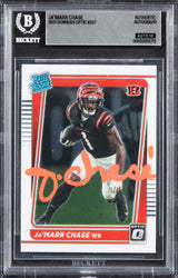 Bengals Ja'Marr Chase Signed 2021 Donruss Optic #207 RC Card Auto 10! BAS Slab